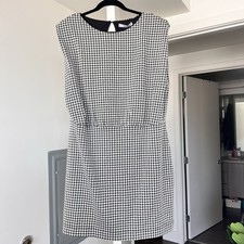 Violeta By Mango Black & White Gingham Check Dress- Size XL/XXL