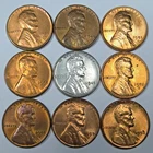 9 Lincoln Wheat Cents Uncirculated/Toned All Different Dates! (Lot#8)