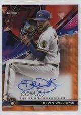 2021 Topps Finest Orange Wave Refractor /25 Devin Williams #FA-DW Auto 0p7e