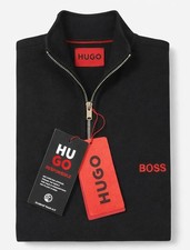 Hugo Boss Men’s Classic Cotton Knit Jumper – Long Sleeve Quarter Zip Pullover