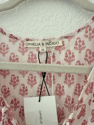 Top Ofelia & Indigo Iris - Rosa Talla XS Mangas Abullonadas 100% Algodón - Imagen 8 de 8