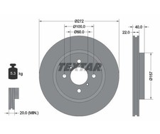 2x TEXTAR Bremsscheibe Vorderachse Ø 272mm f...