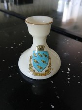 Collectable Sussex China Miniature Vase Robertsbridge Crest