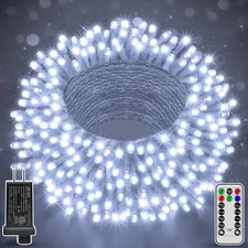 196FT 600 LED White Christmas Lights, Timer & Memory 196 FT, Cool 