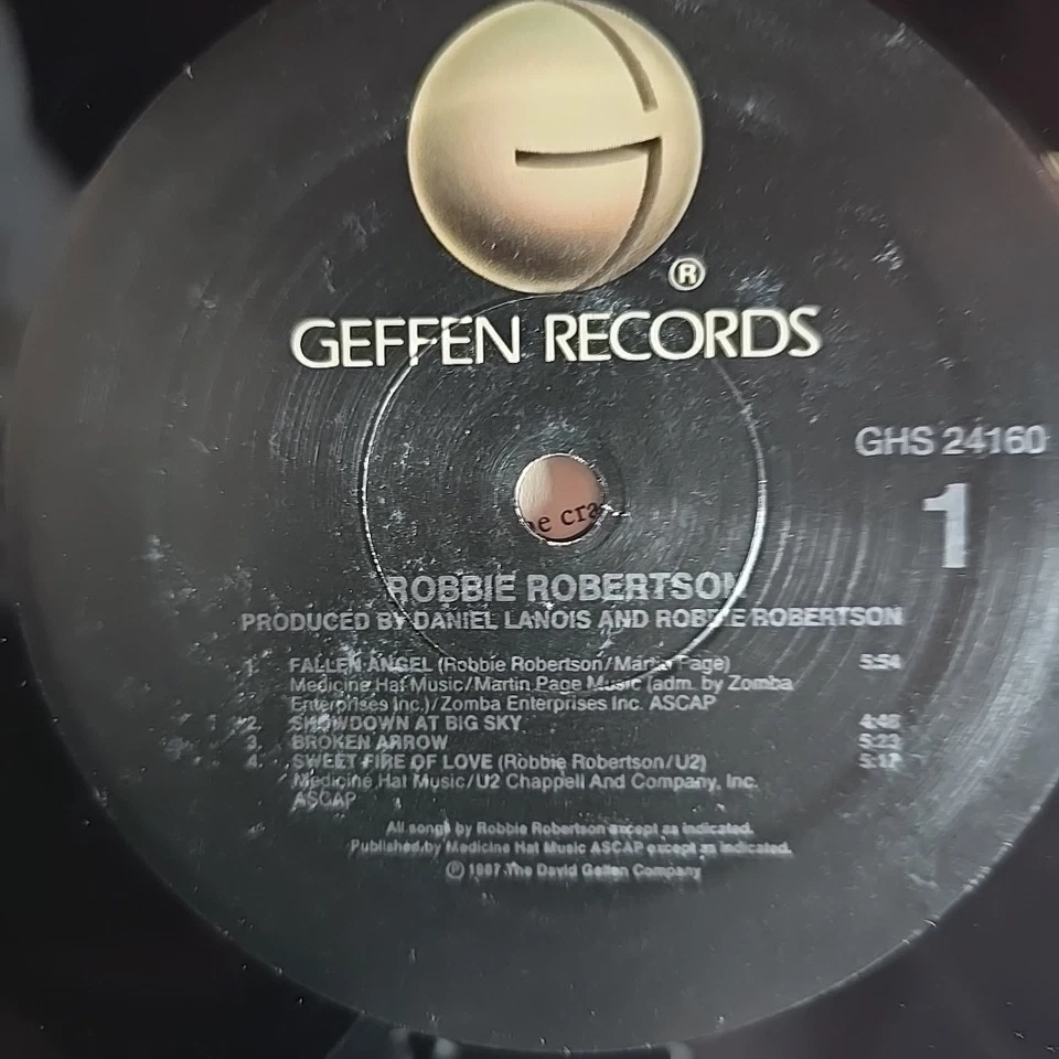 Robbie Robertson–Robbie Robertson–1987 Geffen–GHS24160 Vinyl Record LP - Image 4 of 4