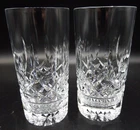 2 VTG Waterford Lismore Highball Glass Tumblers Raised Bottom EXC!