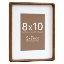 8x10 Picture Frame, Display Pictures 5x7 with Mat or 8 x 10 Without, Rustic F...