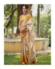 Designer Sari Bollywood Bridal Silk Saree Blouse South Indian Party Wear Saree