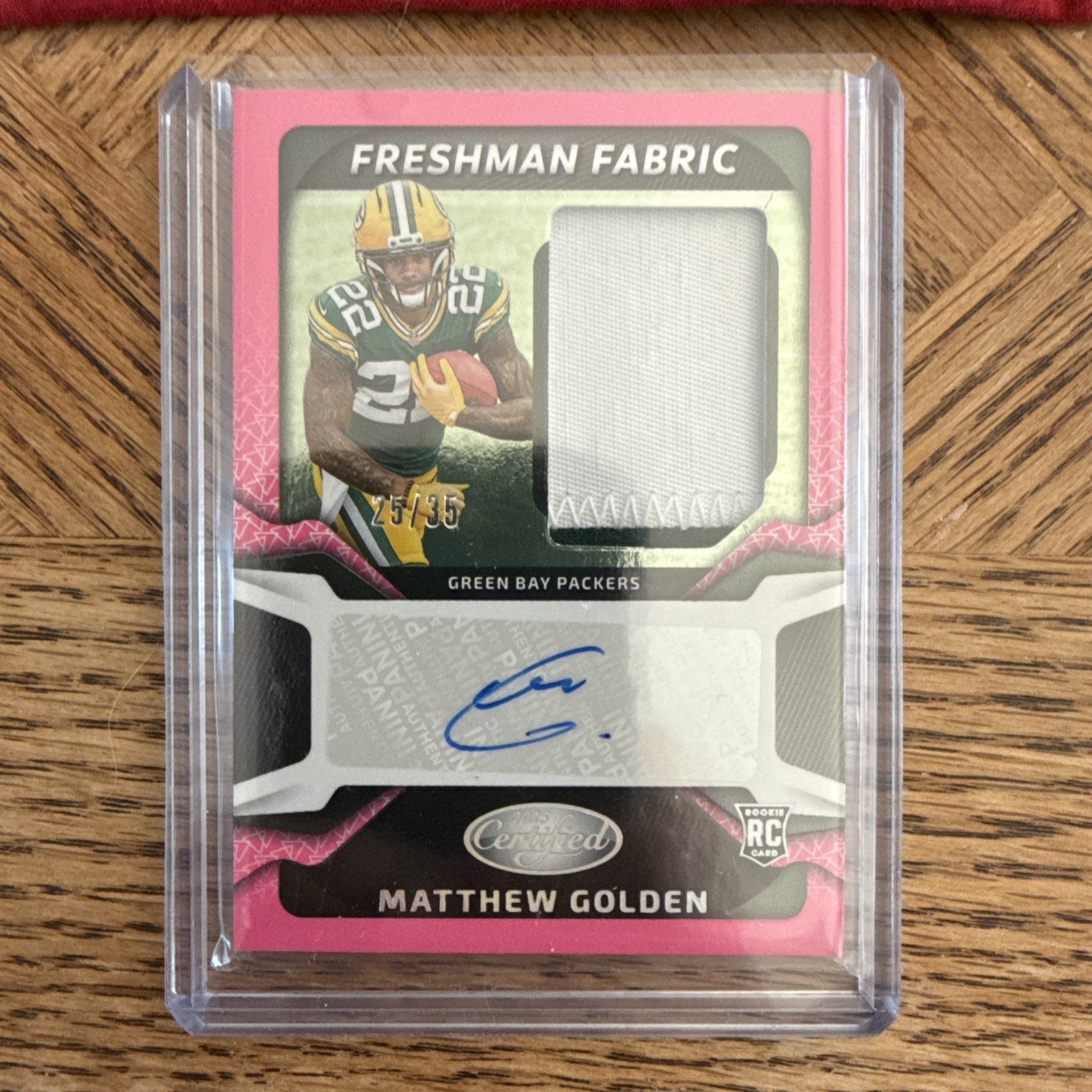 2025 Panini Certified - Matthew Golden Freshman Fabric Auto FOTL Pink /35 RPA