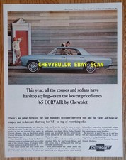 1965 Corvair Monza Vintage Large Ad "This Year, All Coupes and Sedans...."