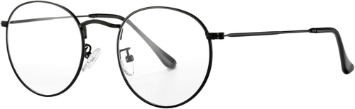 Runde Blaulichtbrille für Damen Herren Retro Kreis klare Gläser Metallgestell Eyegl - Bild 4 von 9