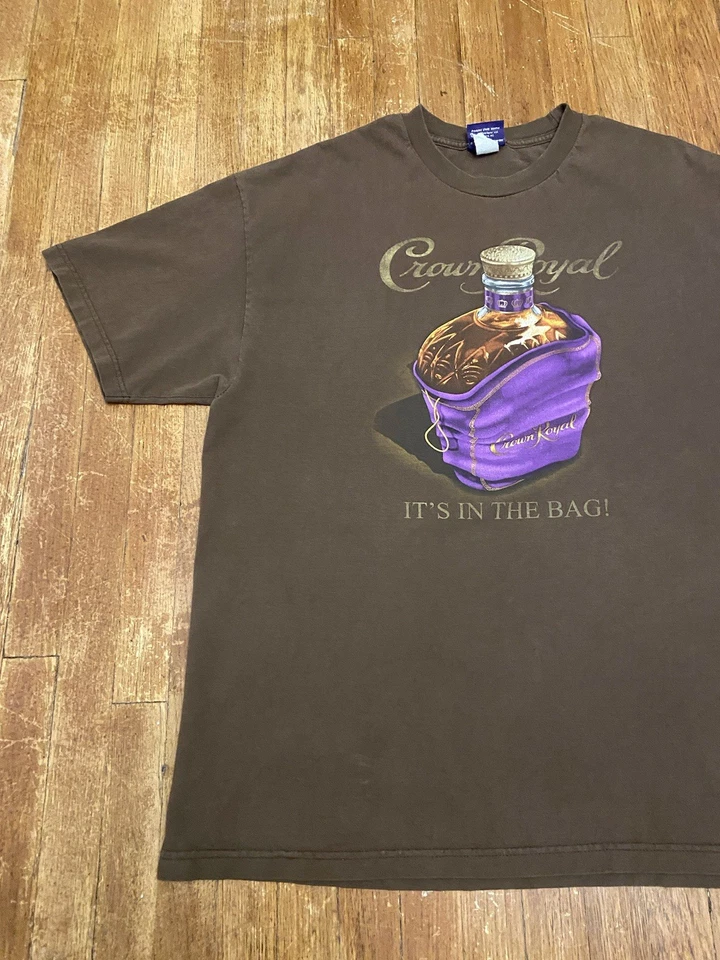 Camiseta Vintage Años 90 Crown Royal Marrón Gráfico Adulto XL Foto 2 de 4