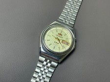 Vintage Orient Crystal 3 Star Automatic Cream Dial 37mm Men's Watch