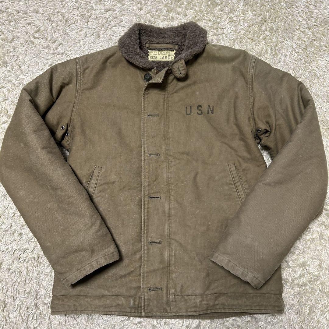 Buzz Rickson's N-1 Deck Jacket Military Size L Green … - Gem
