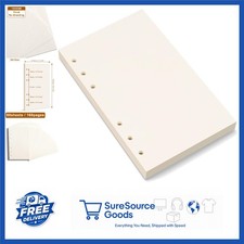 Beige A6 Blank Paper 80 Sheets for Personal Planner 6 Holes Loose Leaf