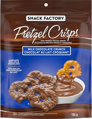 Snack Factory Milk Chocolate Crunch Pretzel Crisps, 155g/5.5 oz