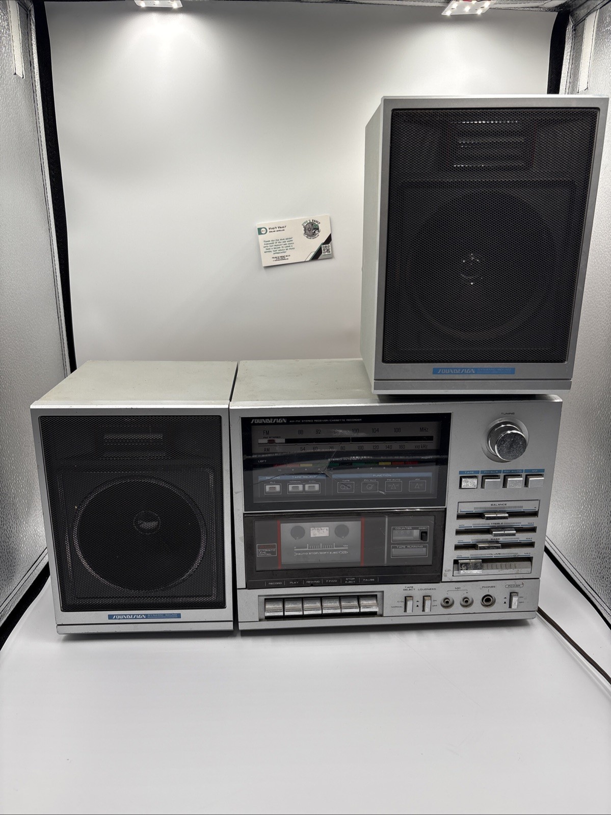 Sound Design AM/FM Stereo Receiver/Cassette Recorder #5639 &