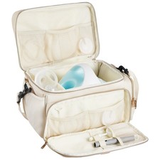 Beige Breast Pump Bag: with Waterproof Mat, Fits S1/S2, for Milk Storage  