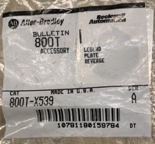 "Lot of  2" Allen Bradley 800T-X539  "Reverse" Legend Plates- NIB