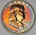 1956 Toned Type 1 Franklin Half Dollar Proof Ungraded Toning Silver Coin D2