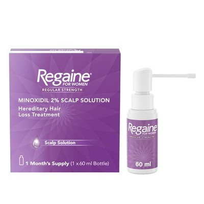 Regaine for Women 2% Minoxidil normale Stärke Kopfhaut 60 ml (1er Pack), rosa 