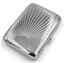 Classic Metallic Silver Color Double Sided Cigarette Case for Regular and King S