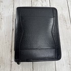 FRANKLIN COVEY Zip Compact 6 Ring Binder Planner Top Grain Leather W/Strap Hooks