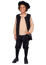 Boy's Renaissance Black Vest Costume