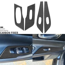 Real Carbon Fiber Window Lift Switch Panel Cover For Nissan Altima Teana 2013-18