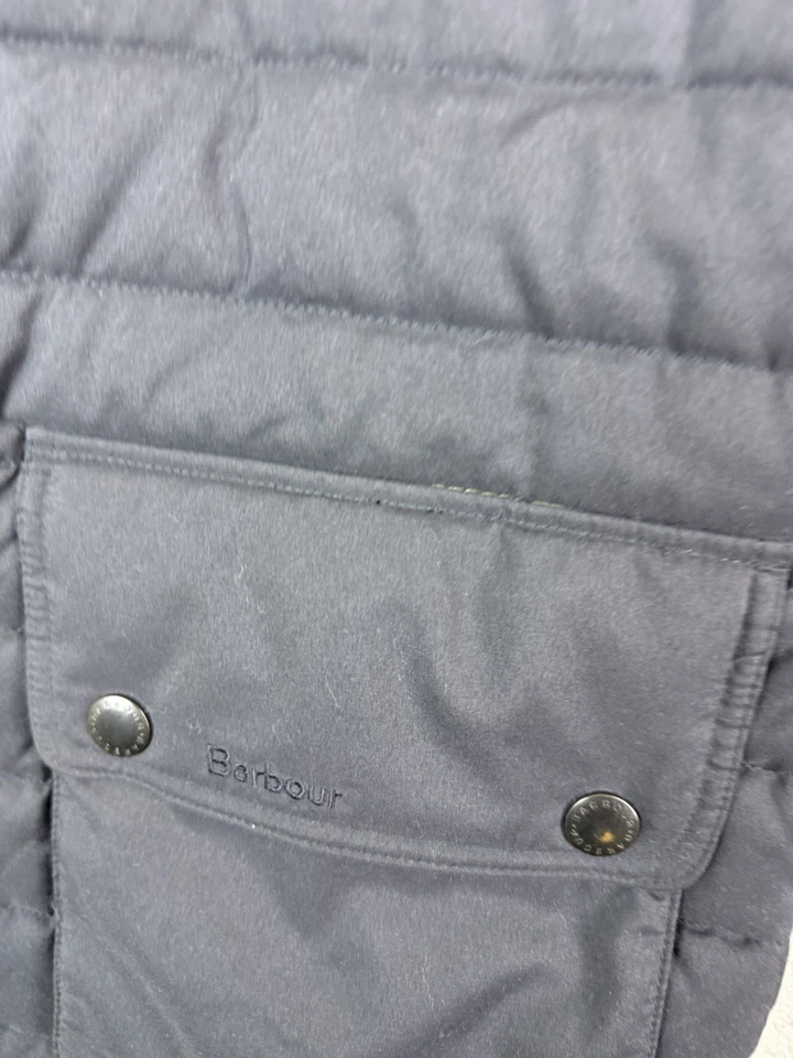 Chaleco Barbour Para Hombre Grande Azul Acolchado Bradford Chaleco Azul Aguaceta Cremallera Completa A Presión Foto 2 de 4