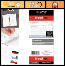 2026 Weekly Planner Refill, Portable 3-3/4" x 6-3/4", Loose-Leaf Organizer