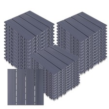 36x Decking Tiles Garden Patio Balcony Interlocking Balcony Garden Grey Floor 3㎡