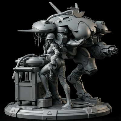 Dva Overwatch (Mech Only) Tokki V3! Printed 16k Res! HandPainted or Unpainted!