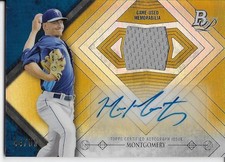 2014 Bowman Platinum MIKE MONTGOMERY Gold Refractor Relic Auto #44/50 RAYS AR-MM