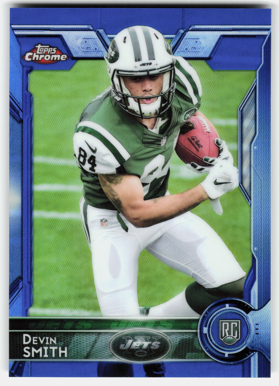 2015 Topps Chrome Blue Refractor Devin Smith Rookie #194 Jets SN,RC