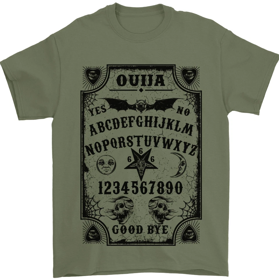 T-Shirt Halloween Pour Hommes Ouija Board Voodoo Démons Esprits 100% Coton - Photo 3/4