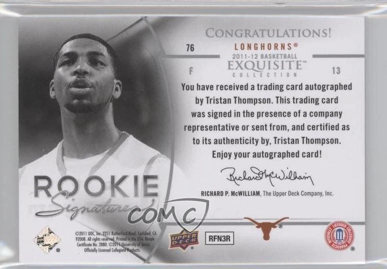 2011-12 Exquisite Collection Rookie Signatures /199 Tristan Thompson #76 Auto - Image 2 of 2