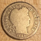 1893 Barber Liberty Dime 10c - Silver - from collection