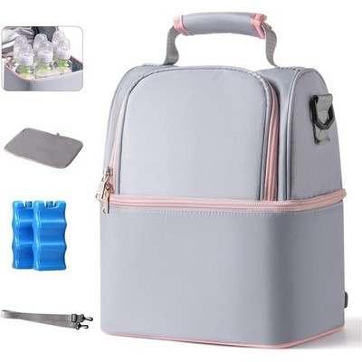 Muttermilch Kühltasche Isolierte Babyflaschentasche mit Eisbeutel für 6 Flaschen
