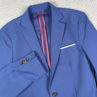 Collars & Co Maverick Performance Blazer Mens 38R Blue Stretch Sport Coat Jacket