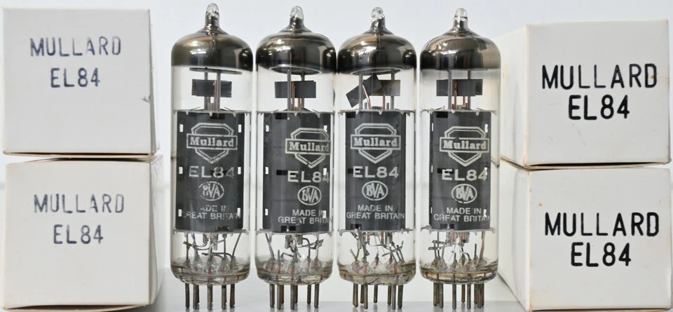 MULLARD EL84 hecho en Gt. Británico AMPLITREX AT1000 PROBADO 1MQ 4 piezas Foto 2 de 4