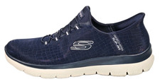 Skechers Summits Slip-Ins Women's Blue Sparkle Snake Pattern Sneaker Shoe Sz 9.5