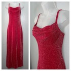 All That Jazz Size S M Red Silver Metallic Prom Party Dress Y2K Homecoming HOCO