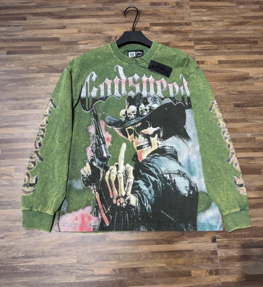 Godspeed Skull Rock Band Long Sleeve T-Shirt 2025 Trend Unisex Cotton - Image 4 of 4