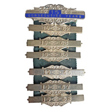 Vintage Driver Safety Award Medal with 7 Year Bars (1961-1968) - 15 Consecutive