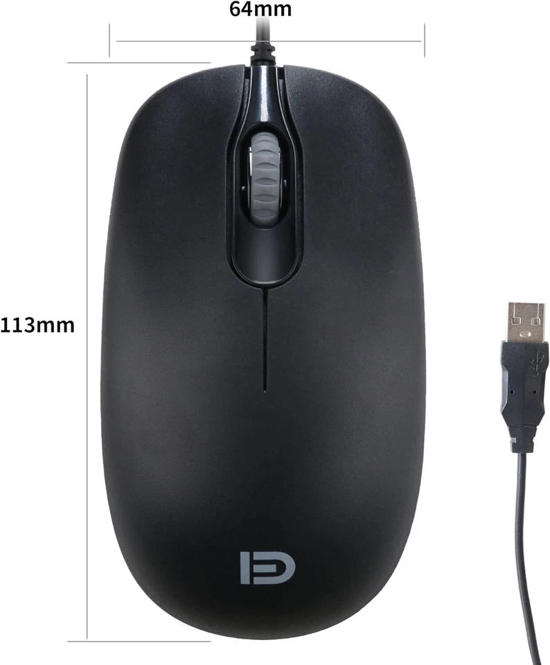 Wired Mouse USB 3.0, Optical Wired Computer Mouse with 3 Adjustable DPI - Image 3 of 4
