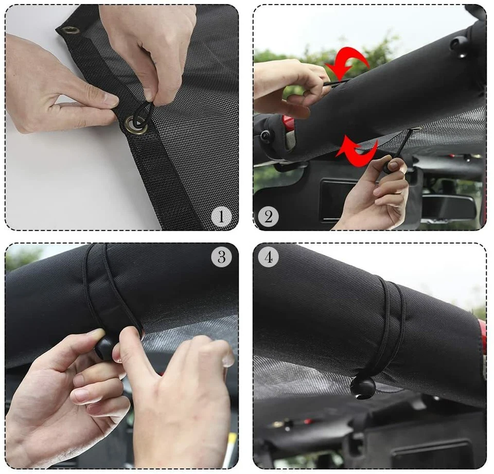 Sunshade Mesh Bikini Top Cover UV Block for Jeep Wrangler JK JKU 2007-2017 NEW - Image 4 of 4