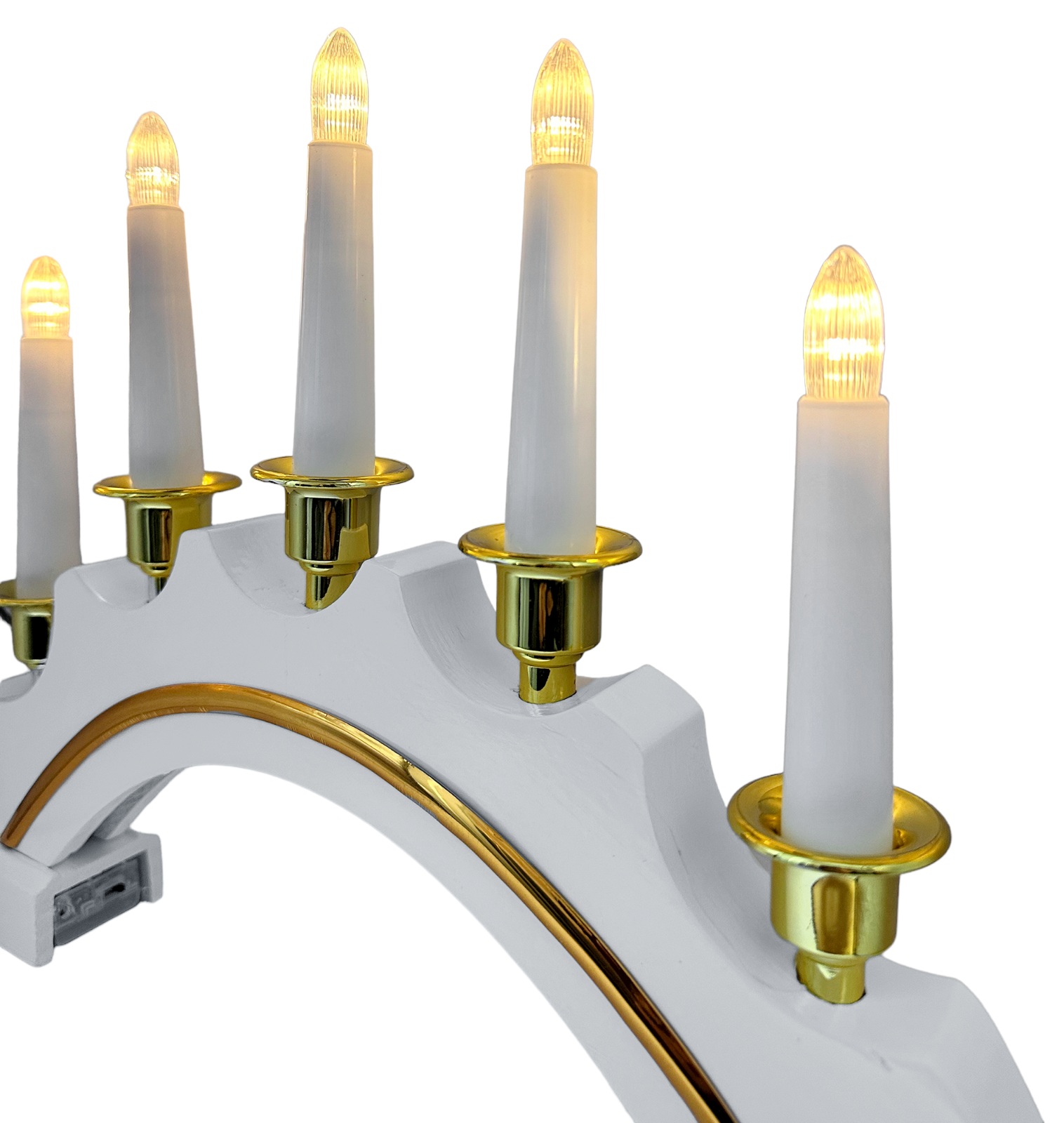 Wooden Candle Bridge 5 LED Christmas Candle Arch Window Decor Xmas