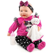 18” Baby Doll Girl Soft Body Toy with Blanket, Sounds & Bottle BiBi Doll Nyu