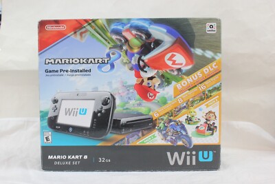 Nintendo Wii U Deluxe Console Mario Kart 8 Bundle Complete In Box